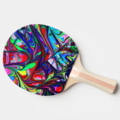 Raquette De Ping Pong Oeuvre Abstraite multicolore (Côté)