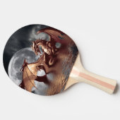 Raquette De Ping Pong OEuvre d'imaginaire Dragon & Moon (Côté)