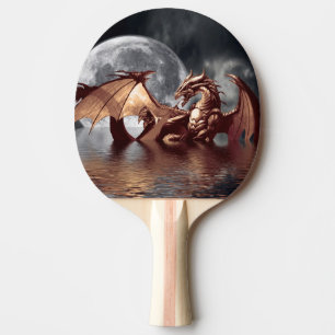 Raquette De Ping Pong OEuvre d'imaginaire Dragon & Moon