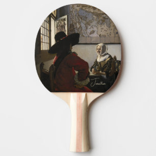 Raquette De Ping Pong Officier personnalisé et fille riante