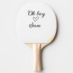 Raquette De Ping Pong oh garçon ajoutez nom bébé douche enfants texte cœ