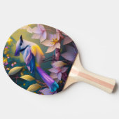 Raquette De Ping Pong Oiseau à poitrine jaune violet (Côté)