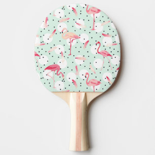 Raquette De Ping Pong Oiseau de Flamant rose avec des plumes