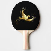 Raquette De Ping Pong Oiseau d'or sur Arrière - plan noir (Devant)
