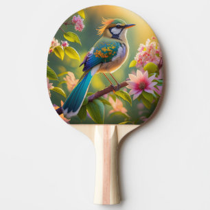 Raquette De Ping Pong Oiseau fantastique à tête verte et ailes de sarcel