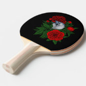 Raquette De Ping Pong Oiseau sur un bouquet de pivoine rouge (Devant Angle)