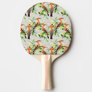 Raquette De Ping Pong Oiseaux exotiques sur dentelle
