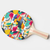 Raquette De Ping Pong Oiseaux tropicaux géométriques (Côté)