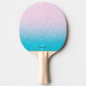 Raquette De Ping Pong Ombre Parties scintillant rose et turquoise (Devant)