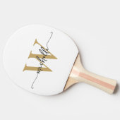 Raquette De Ping Pong Or Blanc Moderne Écriture Personnalisée Monogramme (Côté)