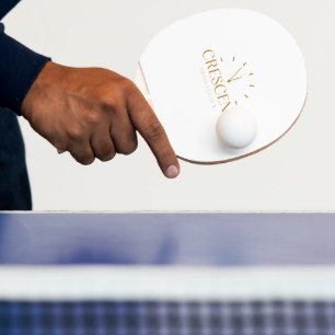 Raquette De Ping Pong or doré brillant cadeau de luxe précieux croissant