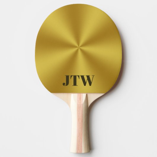 Raquette De Ping Pong Or élégant avec Modèle Monogram (Devant)