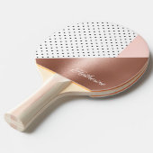 Raquette De Ping Pong Or et points roses (Devant Angle)