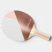 Raquette De Ping Pong Or et points roses (Côté)