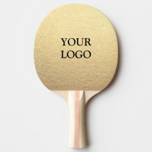 Raquette De Ping Pong Or personnalisé simple et élégant en or Votre logo