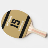 Raquette De Ping Pong Or plaqué et noir (Côté)