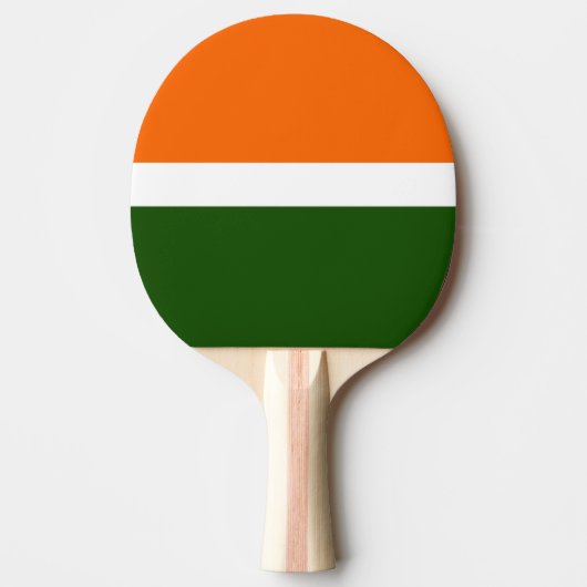 Raquette De Ping Pong Orange Blanc Vert Plat Couleur Bloc Design (Devant)
