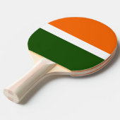 Raquette De Ping Pong Orange Blanc Vert Plat Couleur Bloc Design (Devant Angle)