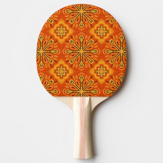 Raquette De Ping Pong Orange Boho Abstrait Motif décoratif (Devant)