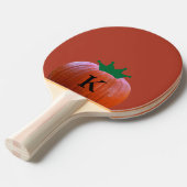Raquette De Ping Pong Orange Citrouille Monograms Baby shower Party Favo (Devant Angle)