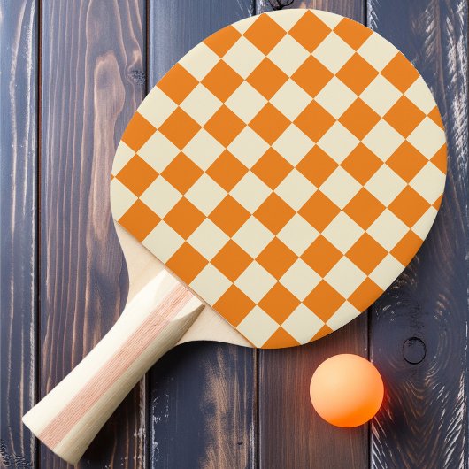Raquette De Ping Pong Orange & Crème Vichy