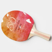 Raquette De Ping Pong Orange rouge 50 anniversaire ajouter nom date p (Côté)