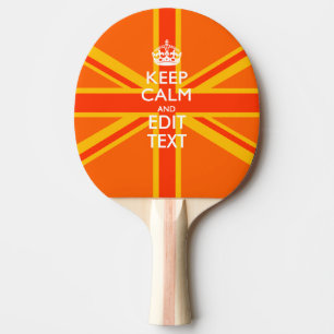 Raquette De Ping Pong Orange Union Jack British Flag Swag