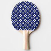 Raquette De Ping Pong Oriental Indigo Bleu Blanc Katazome Flower Motif (Devant)