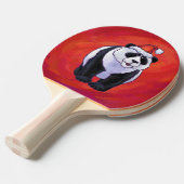 Raquette De Ping Pong Ours de panda à Santa Hat sur Rouge (Devant Angle)