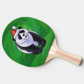 Raquette De Ping Pong Ours de panda à Santa Hat sur Vert (Côté)