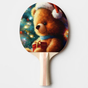 Raquette De Ping Pong Ours en peluche de Noël (3)