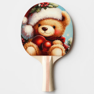 Raquette De Ping Pong Ours en peluche de Noël (4)
