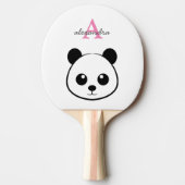 Raquette De Ping Pong Ours Panda Mignon Monogramme Personnalisé (Devant)