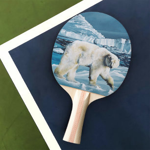 Raquette De Ping Pong Ours polaire arctique bleu