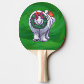Raquette De Ping Pong Ours polaire Noël sur vert (Dos)