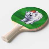 Raquette De Ping Pong Ours polaire Noël sur vert (Devant Angle)