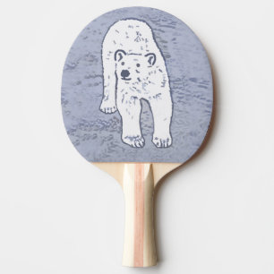 Raquette De Ping Pong Ours polaire sur la peinture sur glace - Art origi