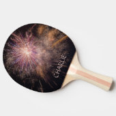 Raquette De Ping Pong Paddle de ping monogramme personnalisé Fireworks (Côté)