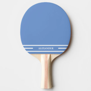 Raquette De Ping Pong Paddle de ping-pong bleu clair et blanc avec nom