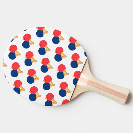 Raquette De Ping Pong Paddle moderne élégant, Ball Arrière - plan blanc (Côté)