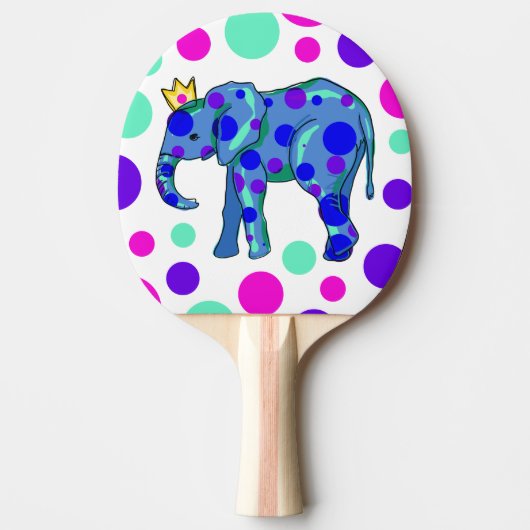 Raquette De Ping Pong Paddle Ping Ping Ping Eléphant Point Polka (Devant)