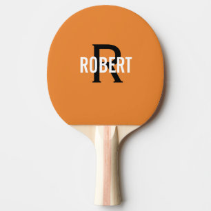 Raquette De Ping Pong Paddle ping pong de nom de monogramme orange