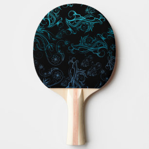 Raquette De Ping Pong Pagaie à bascule bleu floral