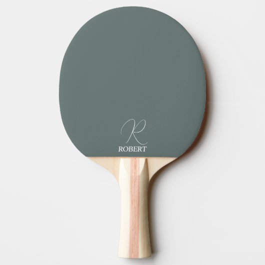 Raquette De Ping Pong Pagaie à bascule gris vert monogramme (Dos)
