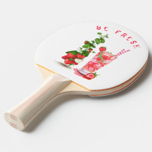 Raquette De Ping Pong Pagaie de pagaie à la fraise - Texte personnalisé