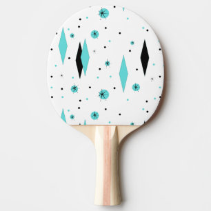 Raquette De Ping Pong Pagaie de ping de diamants turquoise rétro