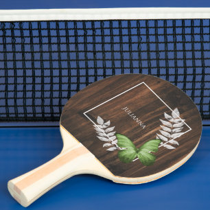Raquette De Ping Pong Pagaie de ping de papillon vert rustique