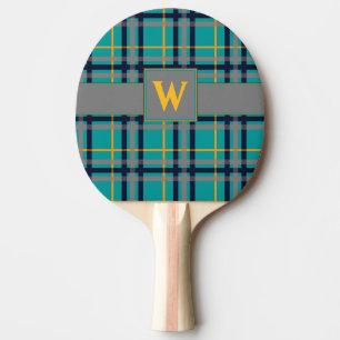Raquette De Ping Pong Pagaie de ping en plaid bleu et orange
