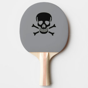 Raquette De Ping Pong Pagaie de ping gris crâne noir