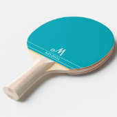 Raquette De Ping Pong Pagaie de ping monogramme turquoise (Devant Angle)